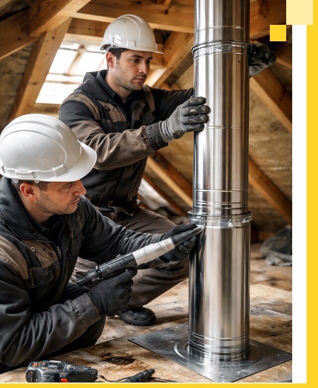 Монтаж дымоходов для каминов в Челябинске с гарантией качества