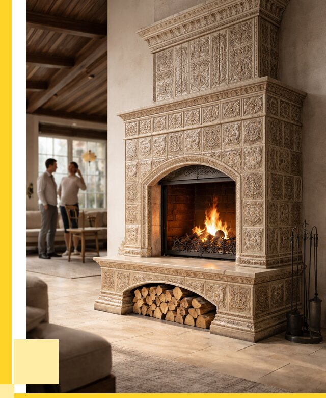 Купить изразцовый камин в Челябинске от 257800 р. | ЭриданЧлб