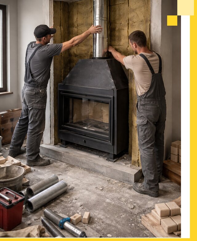 Изготовление и монтаж закрытых каминов в Челябинске под ключ