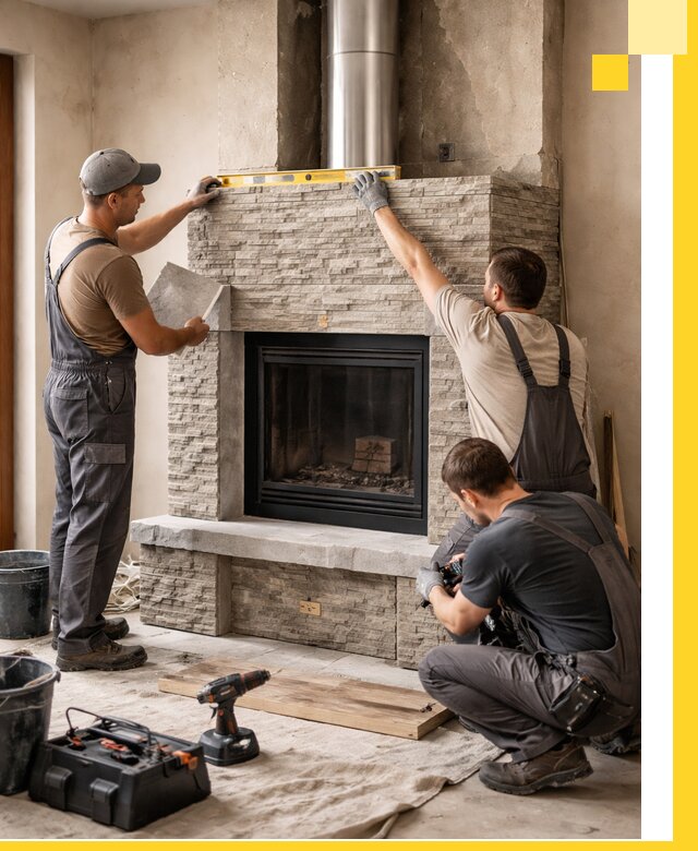 Профессиональный монтаж каминов под ключ в Челябинске для дома