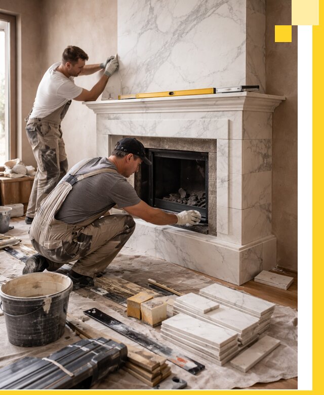 Отделка каминов в Челябинске качественные облицовочные работы