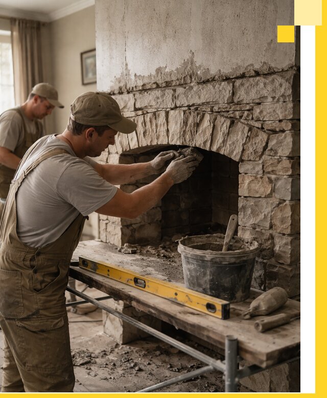 Изготовление каминов под ключ в Челябинске, монтаж и отделка