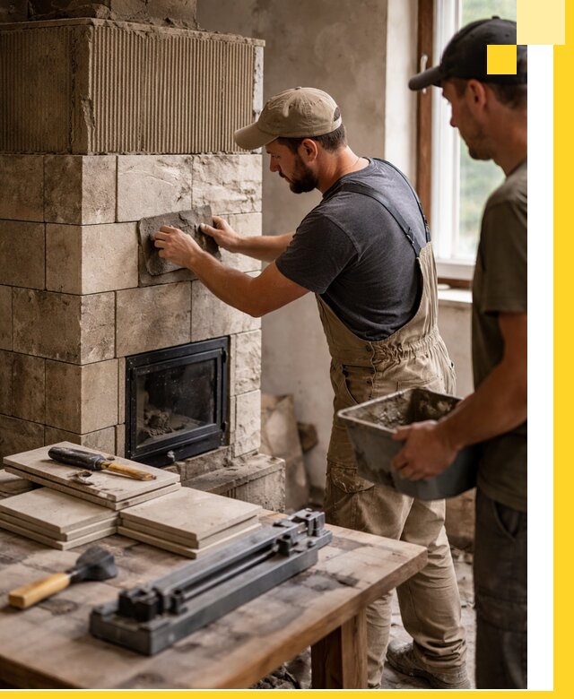 Профессиональная облицовка печей в Челябинске: керамика и камень