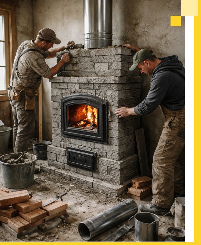 Производство, поставка и монтаж дровяных печей в Челябинске