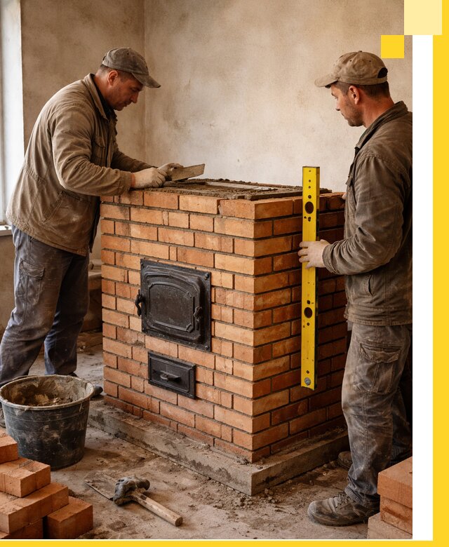 Отопительные печи под ключ в Челябинске, установка и сборка