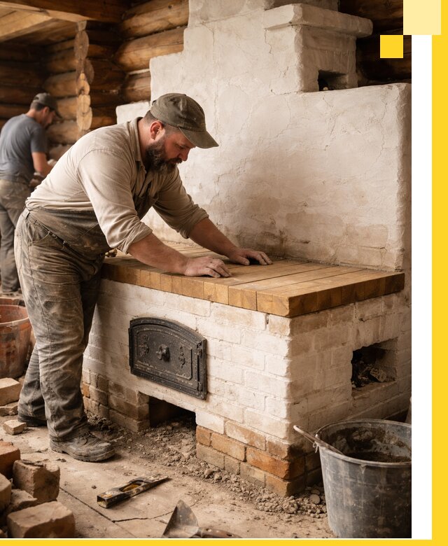 Проектирование и установка русской печи с лежанкой в Челябинске