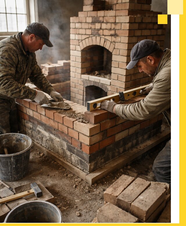 Изготовление и монтаж печей и каминов из кирпича в Челябинске