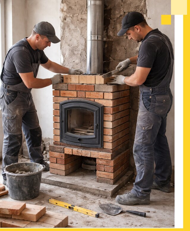 Монтаж печи камина под ключ в Челябинске с гарантией и пусконаладкой