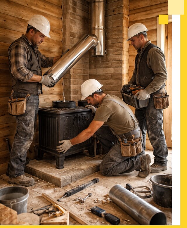 Профессиональный монтаж банных печей и дымоходов в Челябинске