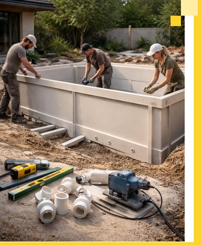 Установка полипропиленовых бассейнов под ключ в Челябинске