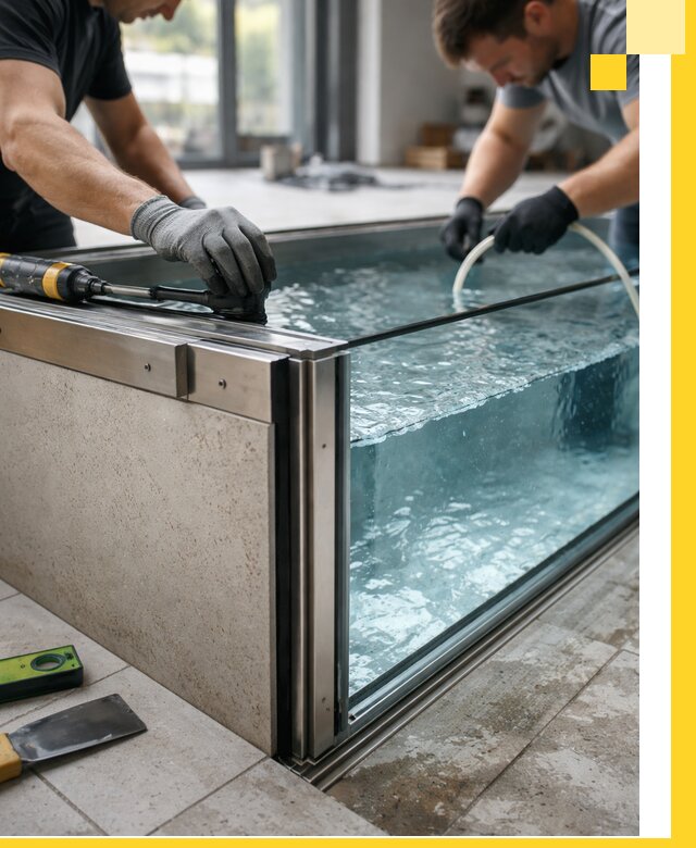 Проектирование и монтаж стеклянных бассейнов в Челябинске