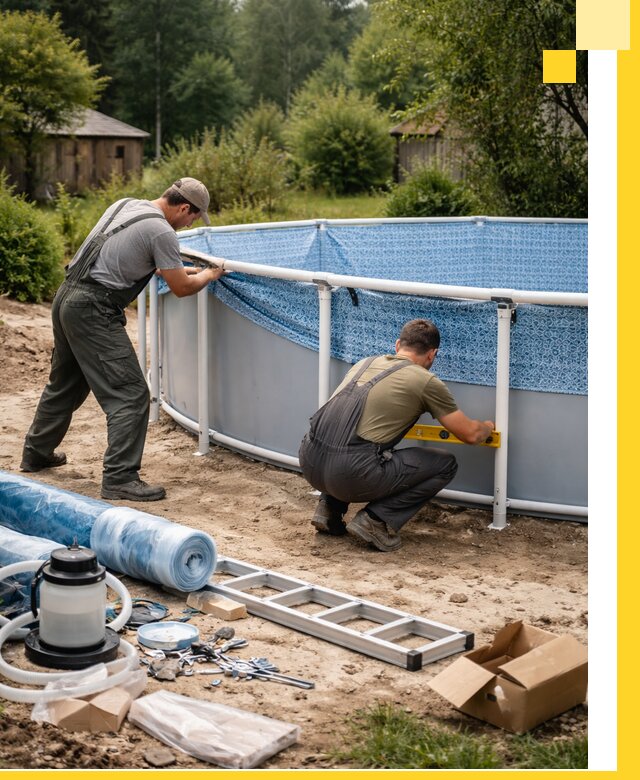 Установка и монтаж каркасных бассейнов в Челябинске под ключ