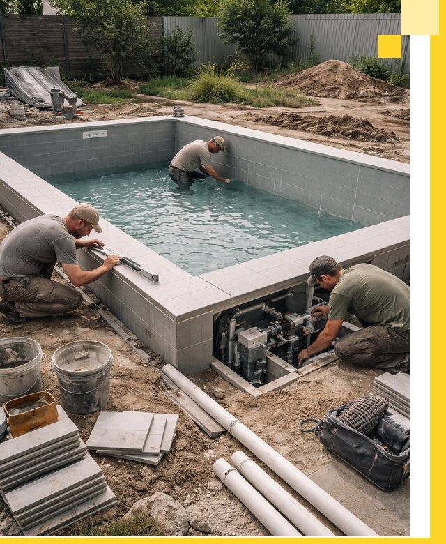 Строительство и монтаж бассейнов для дачи под ключ в Челябинске