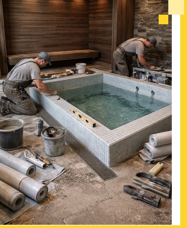 Установка и строительство бассейнов для сауны в Челябинске