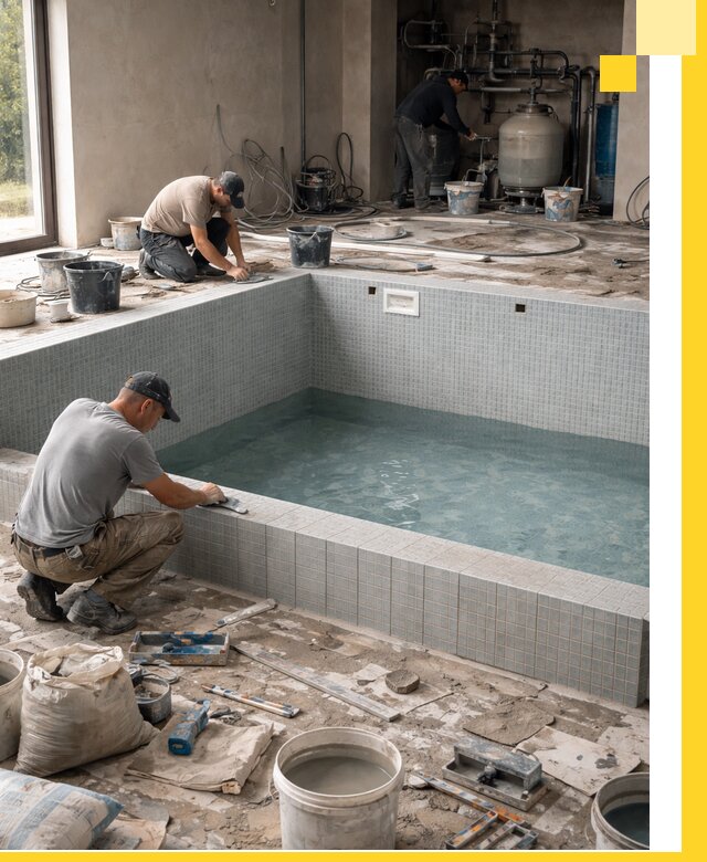 Строительство и монтаж бассейнов в помещении в Челябинске