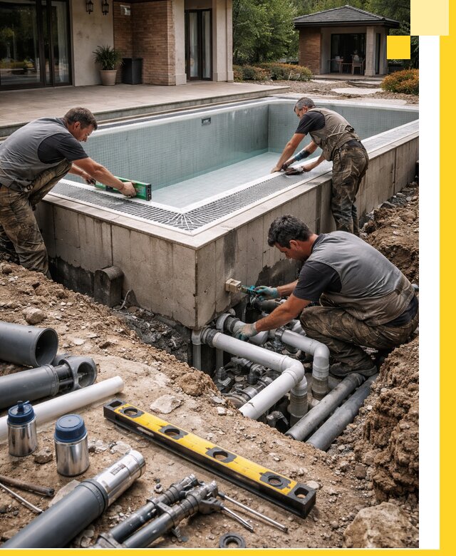 Строительство переливных бассейнов в Челябинске под ключ