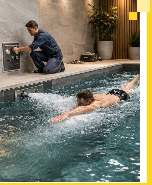 Проектирование и монтаж бассейнов с противотоком в Челябинске