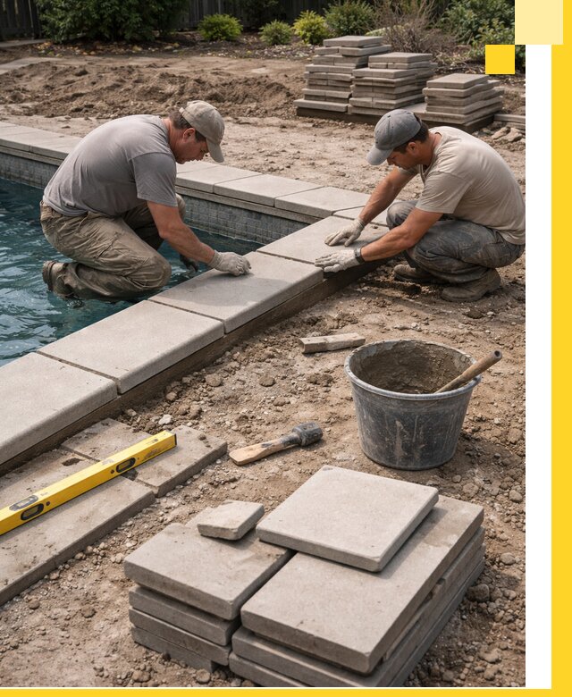 Установка и изготовление копингового камня для бассейнов в Челябинске