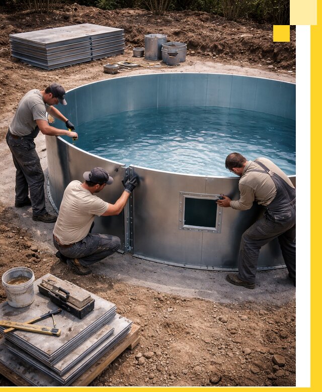 Круглые бассейны под ключ в Челябинске проектирование и монтаж