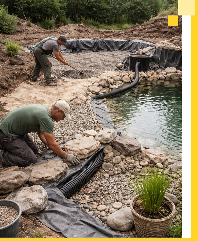 Строительство природных бассейнов и озер в Челябинске под ключ