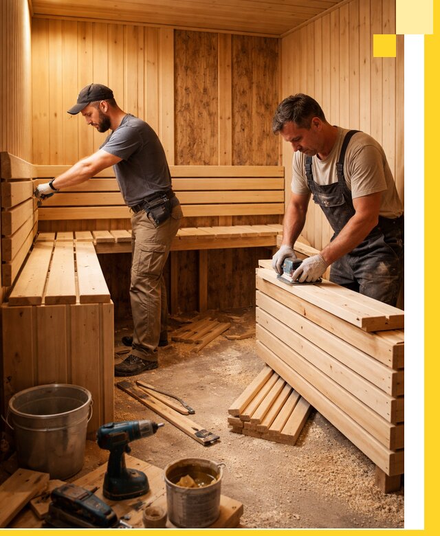 Профессиональный комплексный ремонт саун под ключ в Челябинске