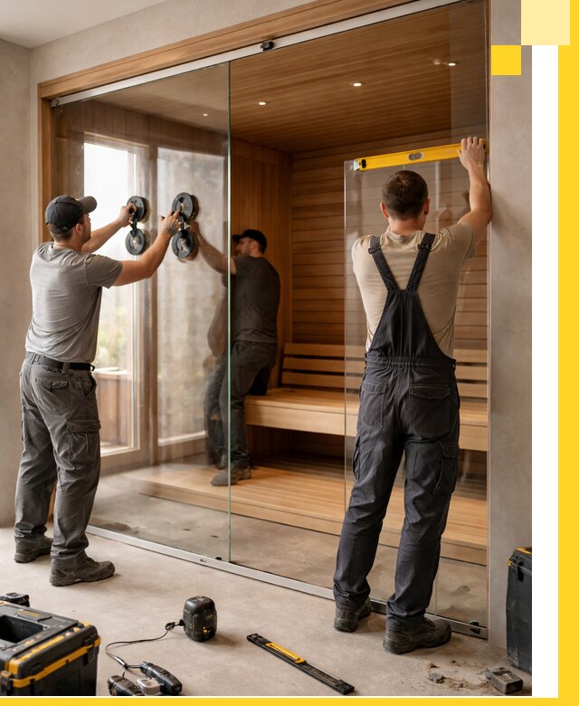 Производство и монтаж стеклянных саун под ключ в Челябинске