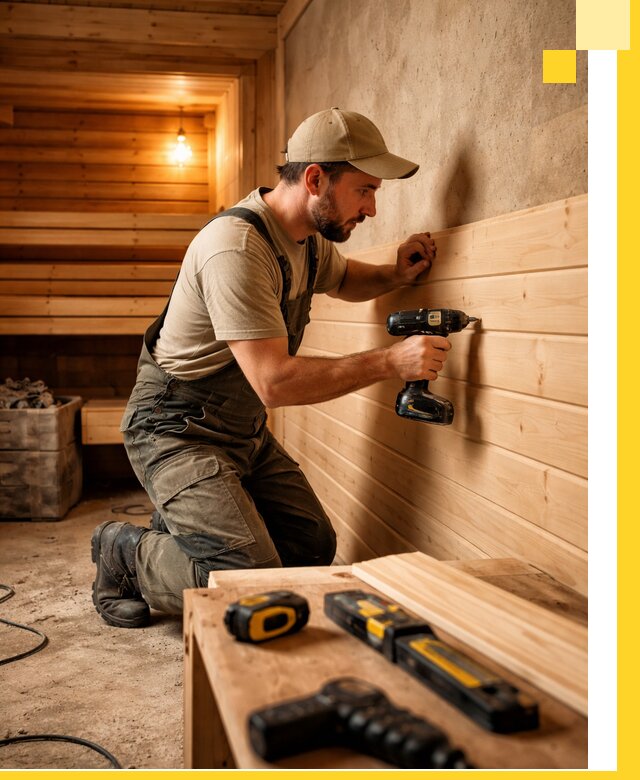 Профессиональная внутренняя отделка бани в Челябинске под ключ