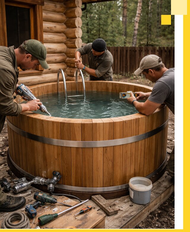 Строительство бань с купелью под ключ и отделкой в Челябинске