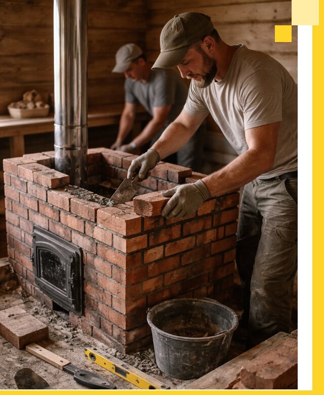 Кирпичные печи для бани под ключ в Челябинске, проект и монтаж