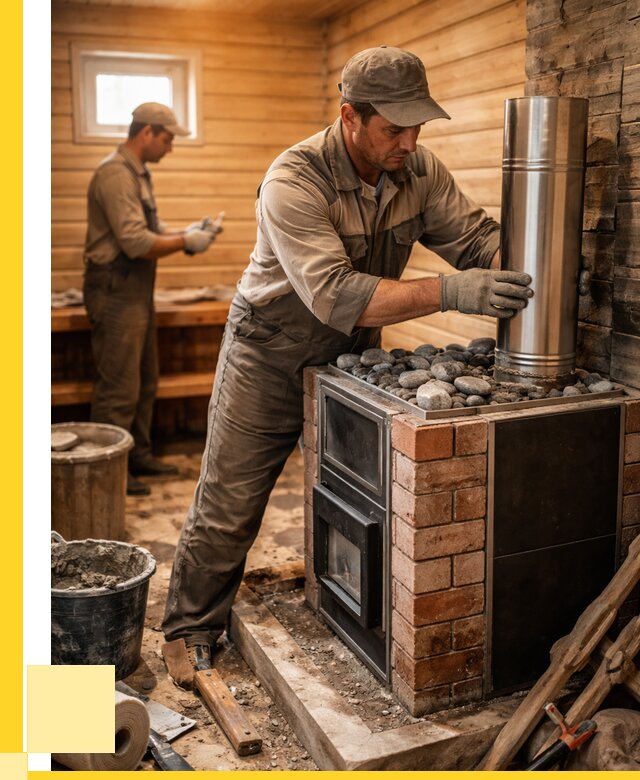 Монтаж печи в бане под ключ в Челябинске от 20624 р. | ЭриданЧлб