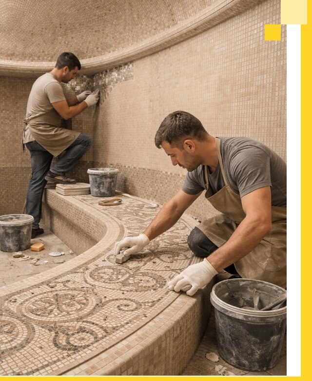 Плитка для хамама в Челябинске, укладка, подбор и поставка